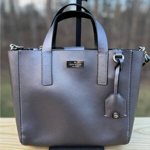 Kate Spade New York Putnam Drive Mini Nelle Tote in Metallic Pewter/Gunmetal